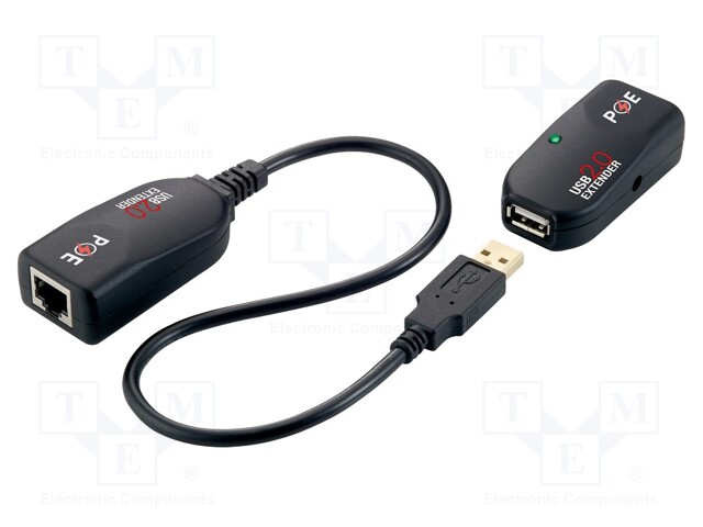 USB extender; USB 1.1,USB 2.0; black; Cat: 5e,6