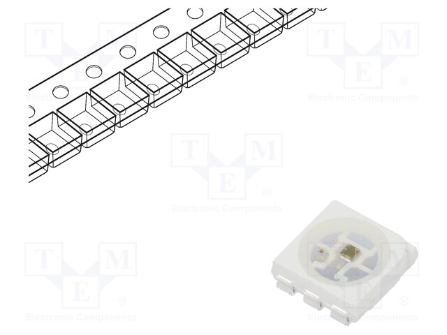 LED; SMD; 5050; RGB; 5x5x1.5mm; 120°; 5V; 5mA; Lens: transparent