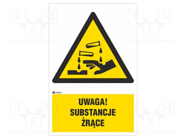 Safety sign; warning; Mat: self-adhesive folie; W: 200mm; H: 300mm