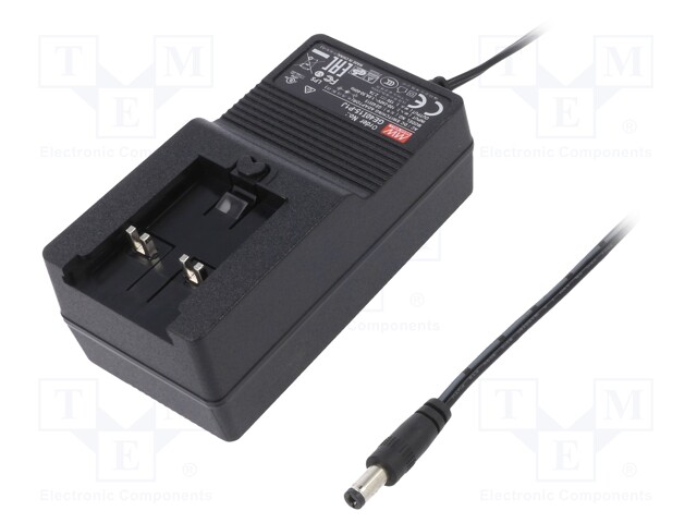 Power supply: switched-mode; 15VDC; 2.7A; Out: 5,5/2,1; 40.5W; 87%