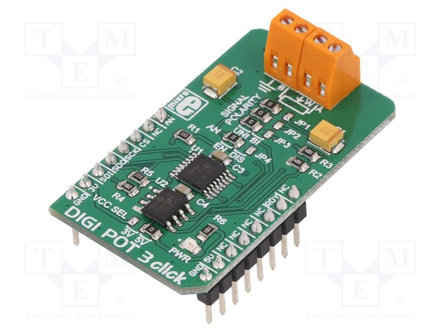 Click board; digital potentiometer; SPI,analog; AD5321; 3.3/5VDC