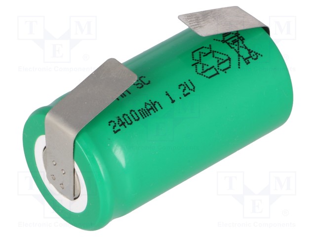 Re-battery: Ni-MH; SubC; 1.2V; 2400mAh; Leads: soldering lugs