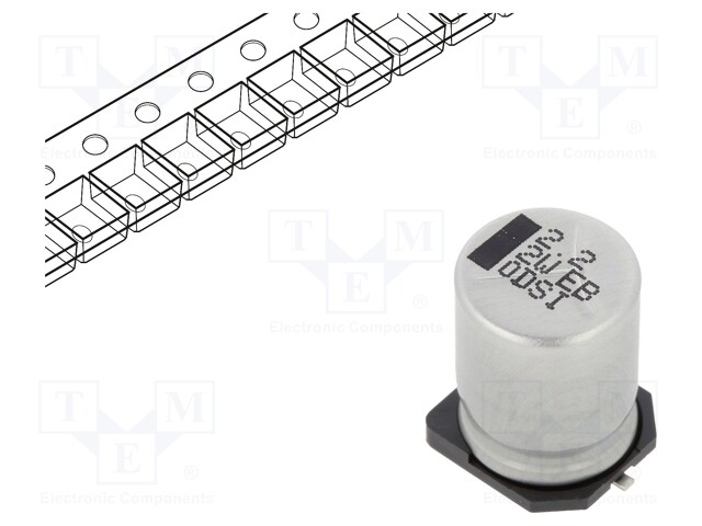 SMD Aluminium Electrolytic Capacitor, Radial Can - SMD, 2.2 µF, 450 V, EB Series