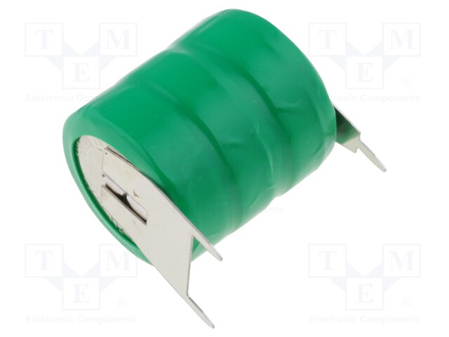 Re-battery: Ni-MH; 3.6V; 80mAh; Leads: 3pin; Ø16x18mm