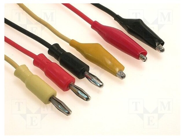 Test lead; 0.8m; 60VDC; black, red, yellow; 3x test lead