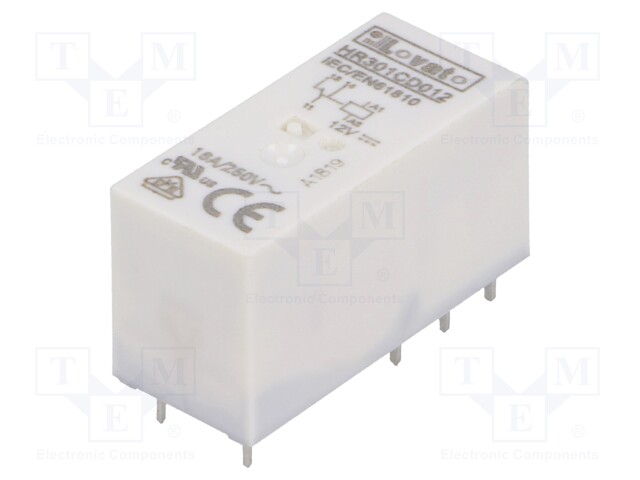 Relay: electromagnetic; SPDT; Ucoil: 12VDC; 16A/250VAC; 12A/30VDC