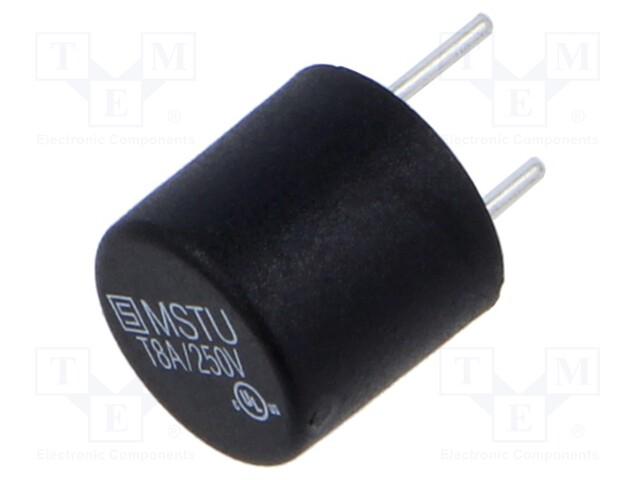 Fuse: fuse; time-lag; 8A; 250VAC; PCB,THT; TR5; copper; Pitch: 5.08mm