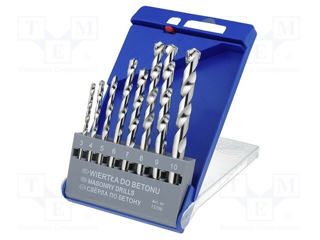 Tool accessories: drill set; Application: concrete; Pcs: 8