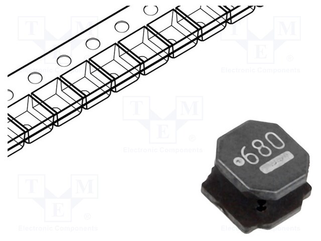 Inductor: wire; SMD; 68uH; Ioper: 950mA; 304mΩ; 6x6x4.5mm; ±20%