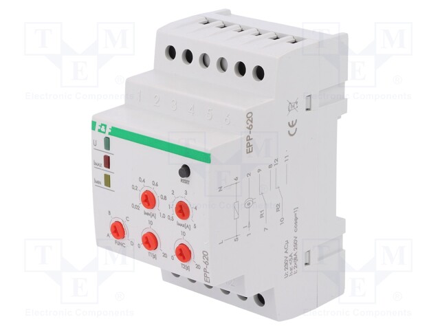Module: current monitoring relay; AC current; DIN; DPDT; 0÷20s