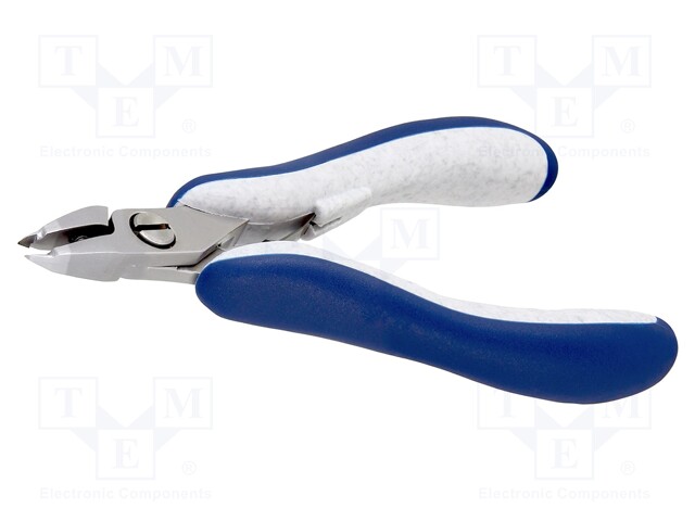 Pliers; side,cutting; ESD; blades curved  15°; Pliers len: 130mm