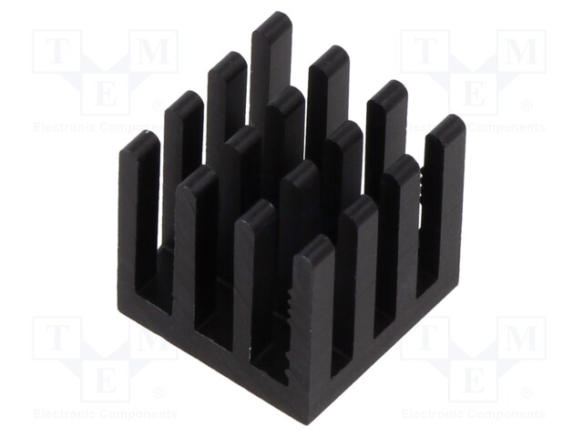 Heatsink: extruded; grilled; black; L: 14mm; W: 14mm; H: 14mm