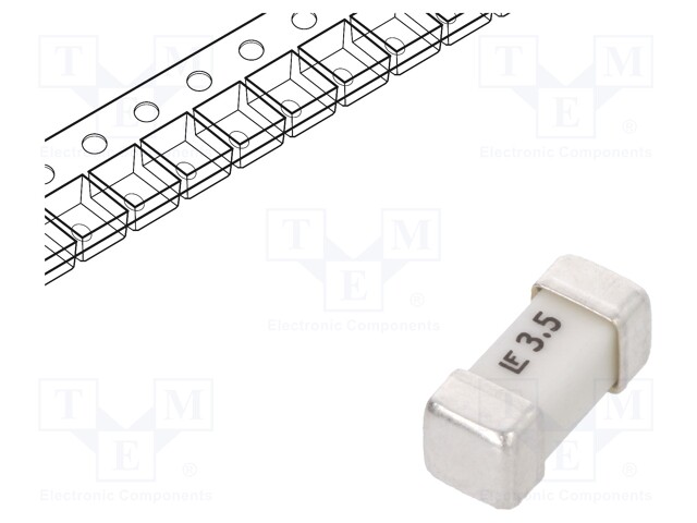 Fuse: fuse; quick blow; 3.5A; 250V; SMD; ceramic; Case: 2410; 476