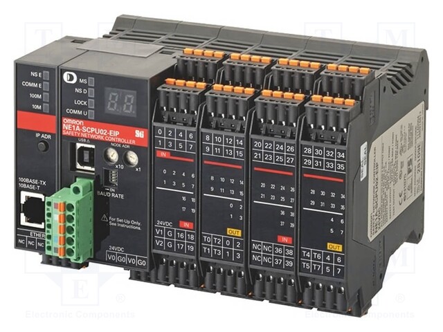 Module: safety controller; for DIN rail mounting