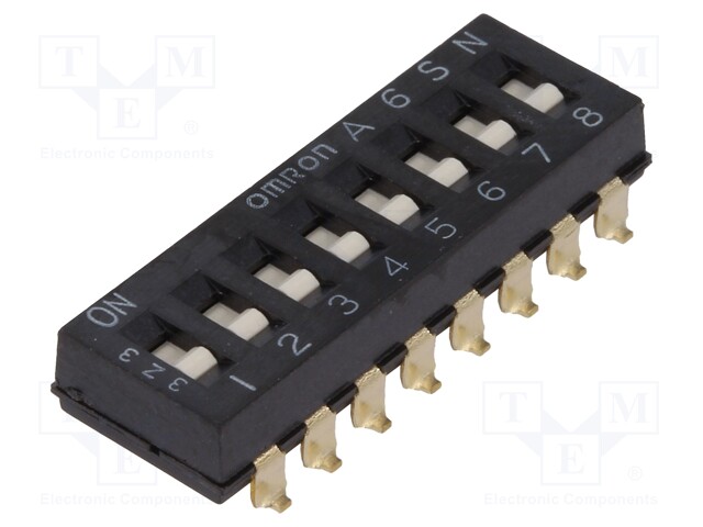 Switch: DIP-SWITCH; Poles number: 8; ON-OFF; 0.025A/24VDC; Pos: 2