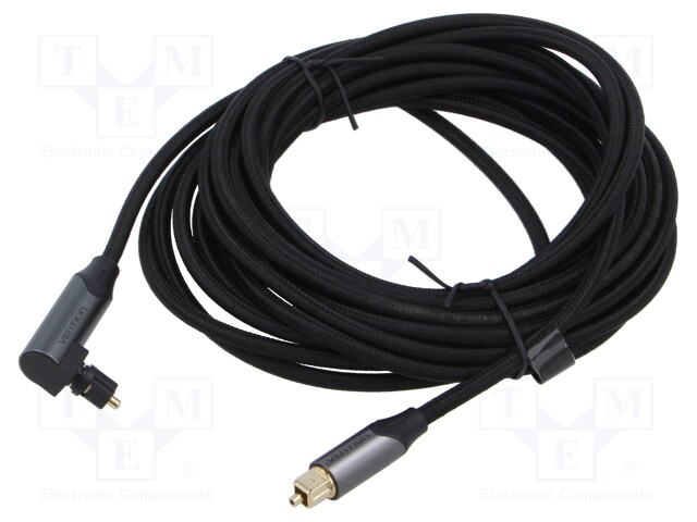 Cable; Toslink plug,both sides; 5m; Plating: gold-plated; black