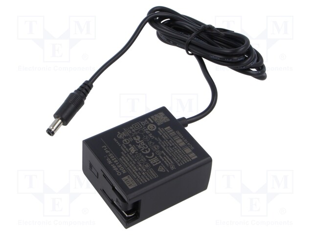 Power supply: switched-mode; plug; 5VDC; 3A; 15W; Out: 5,5/2,1; 82%