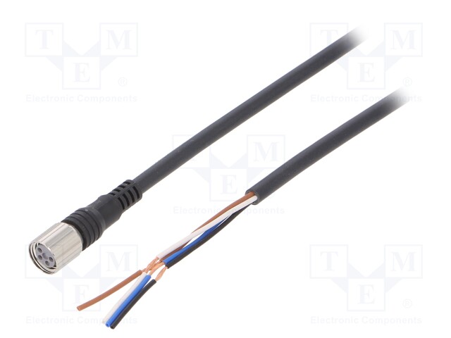 Connection lead; M8; PIN: 4; straight; 2m; plug; 1A; 0÷70°C; IP67