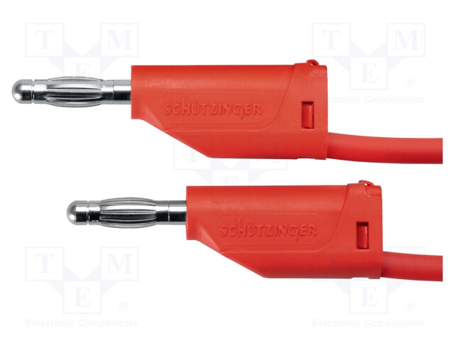 Test lead; PVC; 1m; red; 16A; 70VDC; Cond.cross sec: 1mm2; 33VAC