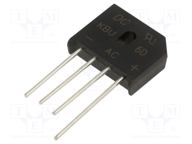 Bridge rectifier: single-phase; Urmax: 200V; If: 6A; Ifsm: 150A