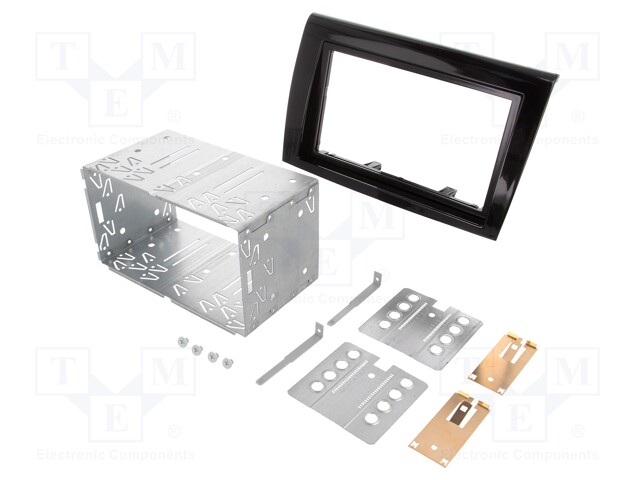 Radio mounting frame; Fiat; 2 DIN; black gloss