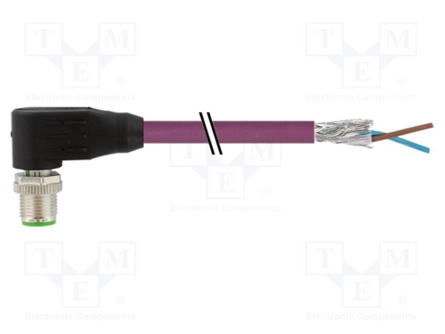 Connection lead; M8; PIN: 4; 5m; 4A; Series: 7000; Colour: black