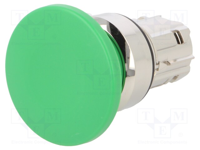 Switch: push-button; Stabl.pos: 1; 22mm; green; Illumin: none; IP67