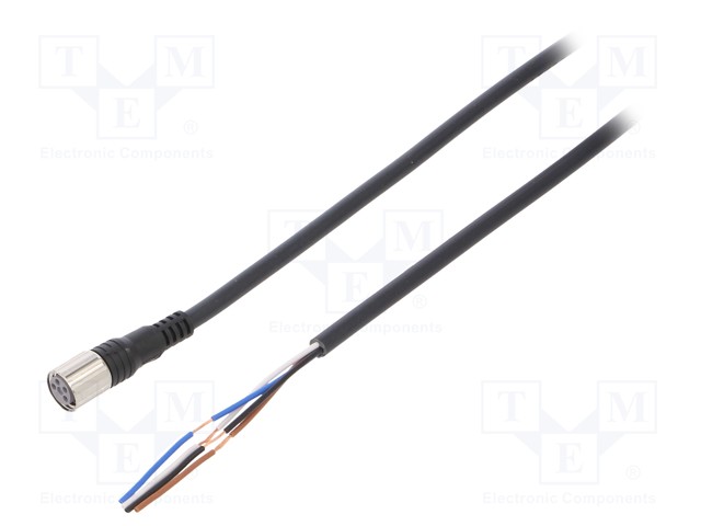 Connection lead; M8; PIN: 4; straight; 5m; plug; 1A; 0÷70°C; IP67