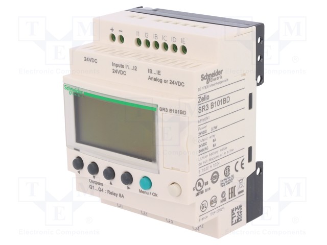 Programmable relay; IN: 6; Anal.in: 4; OUT: 4; OUT 1: relay; 24VDC