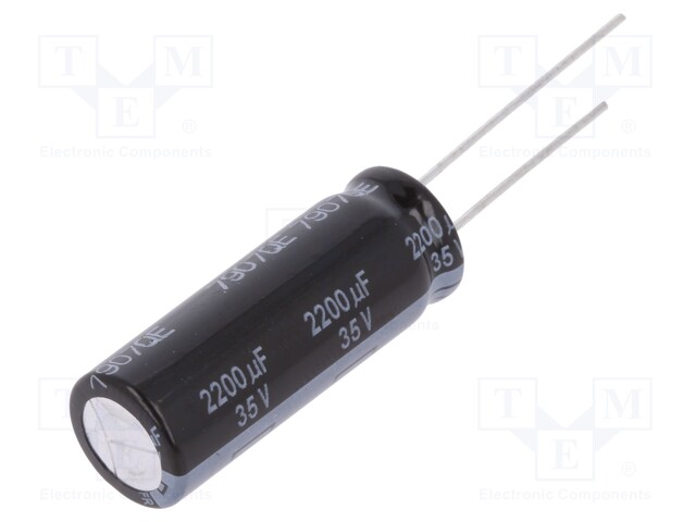 Capacitor: electrolytic; low impedance; THT; 2200uF; 35VDC; ±20%