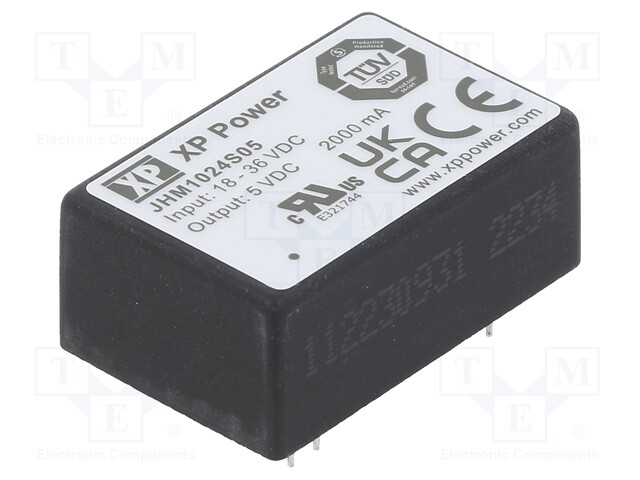 Isolated Board Mount DC/DC Converter, Medical, 1 Output, 10 W, 5 V, 2 A