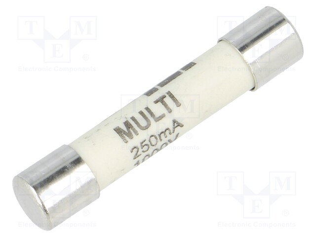 Fuse: fuse; ultra rapid; 250mA; 1kVAC; ceramic,cylindrical; brass