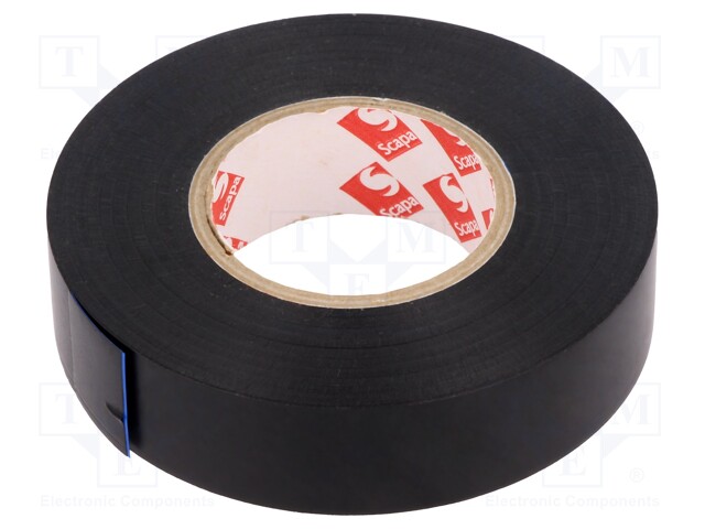 Tape: insulation; W: 19mm; L: 33m; D: 0.11mm; black; PVC film; 180%