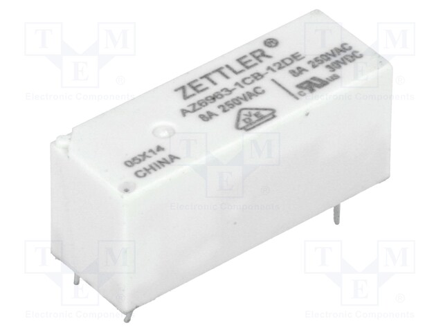 Relay: electromagnetic; SPDT; Ucoil: 12VDC; 8A/250VAC; 8A/30VDC; 8A