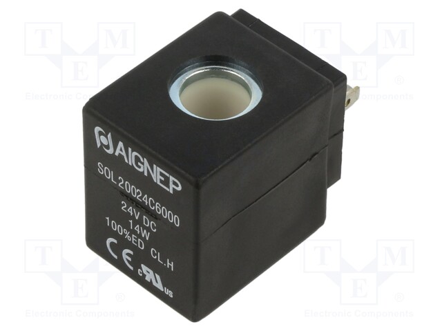 Coil for solenoid valve; IP65; 24VDC; 14W