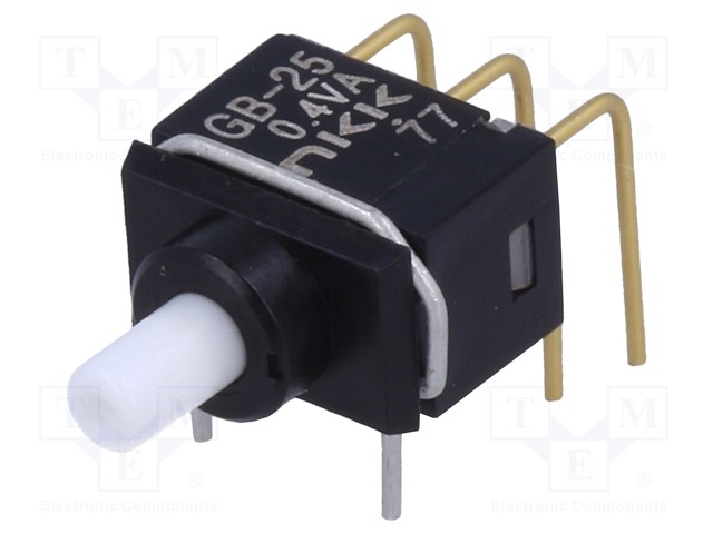 Switch: push-button; Pos: 2; DPDT; 0.4A/28VAC; 0.4A/28VDC; ON-(ON)