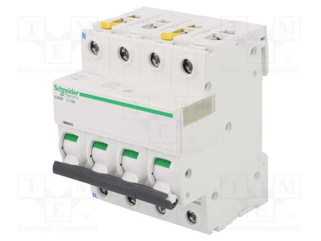 Circuit breaker; 400VAC; Inom: 16A; Poles: 3+N; DIN; Charact: C; 6kA