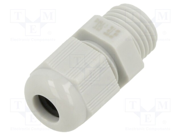 Cable gland; without nut; PG7; IP68; Mat: polyamide; light grey