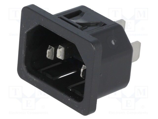 Connector: AC supply; socket; male; 10A; 250VAC; IEC 60320; C14 (E)