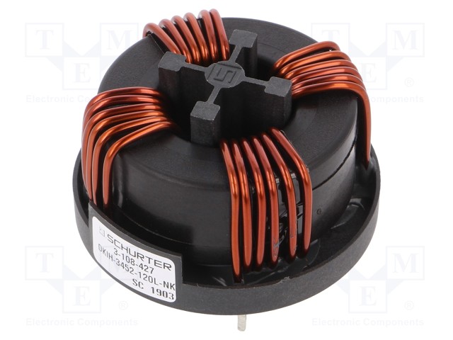 Inductor: wire with current compensation; THT; 3mH; 3.7mΩ; 500VAC