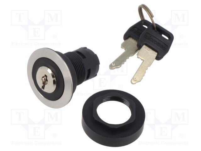 Switch: rotary with key; 22mm; Stabl.pos: 2; IP65; Pos: 2