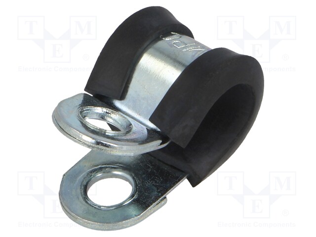 Fixing clamp; ØBundle : 8mm; W: 12mm; steel; Cover material: EPDM