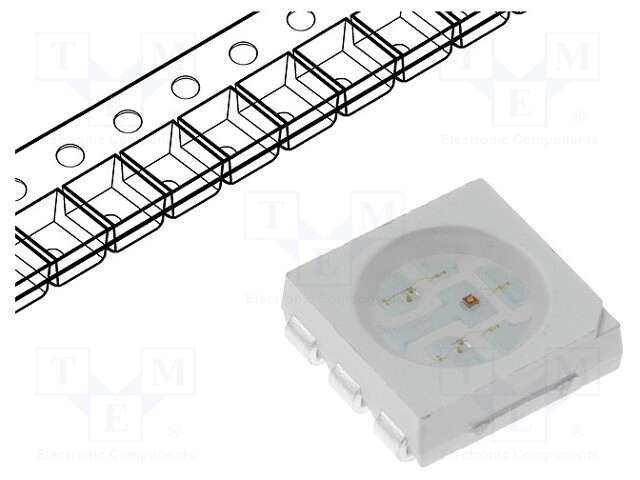 LED; SMD; 5050,PLCC6; RGB; 5x5x1.6mm; 120°; Lens: transparent