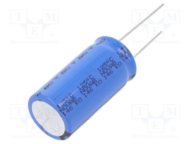 Capacitor: electrolytic; 1.2mF; 63VDC; Ø18x35mm; Pitch: 7.5mm; ±20%