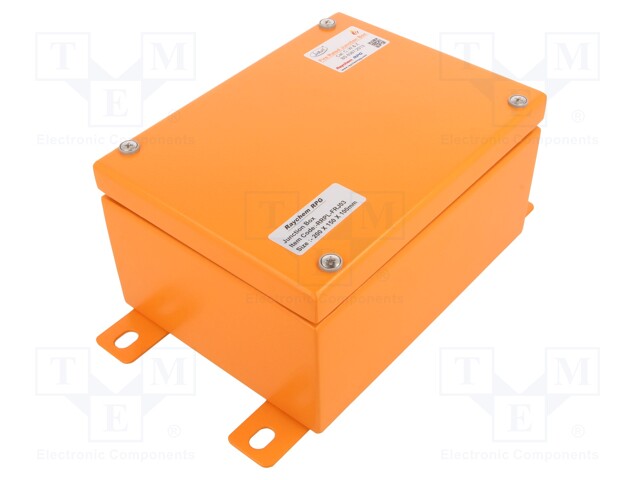 Enclosure: emergency; X: 150mm; Y: 200mm; Z: 100mm; steel; orange