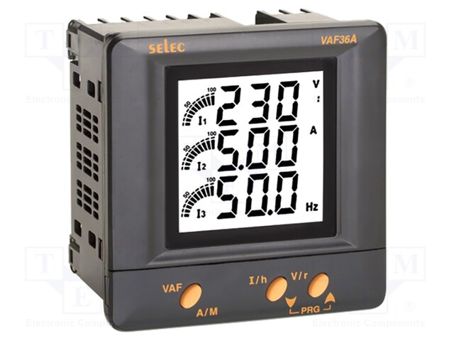 Power network meter; on panel; digital,mounting; Uin max: 300V