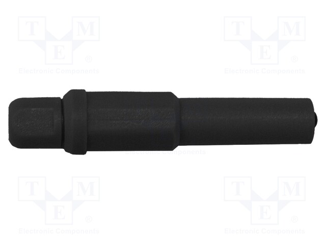 Banana Test Connector, 4mm Shrouded, Plug, Cable Mount, 20 A, 1.5 kV, Nickel Plated Contacts, Black