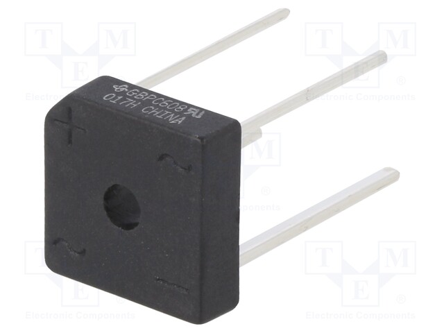 Single-phase bridge rectifier; Urmax: 800V; If: 6A; Ifsm: 175A