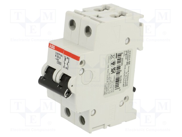 Circuit breaker; 230/400VAC; Inom: 63A; Poles: 1+N; Charact: K; 10kA