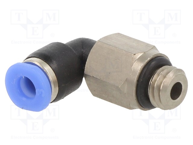 Push-in fitting; angled; M6; -0.95÷10bar; 3mm